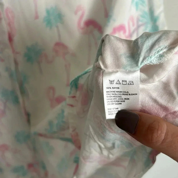 Tipsy Elves Single and Ready to Flamingle Hawaiian Button Up - Picture 6 of 8